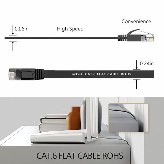 Jadaol Cat 6 Ethernet Cable 35 ft, 10Gbps Support Cat8 Cat7 Network, Flat RJ45 - Image 4