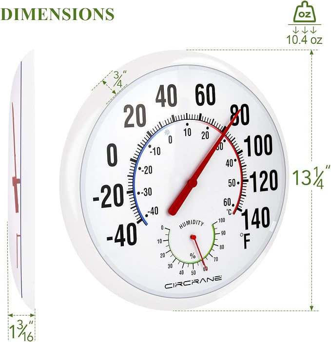 Circrane 13.25 Inch Round Thermometer - Image 3