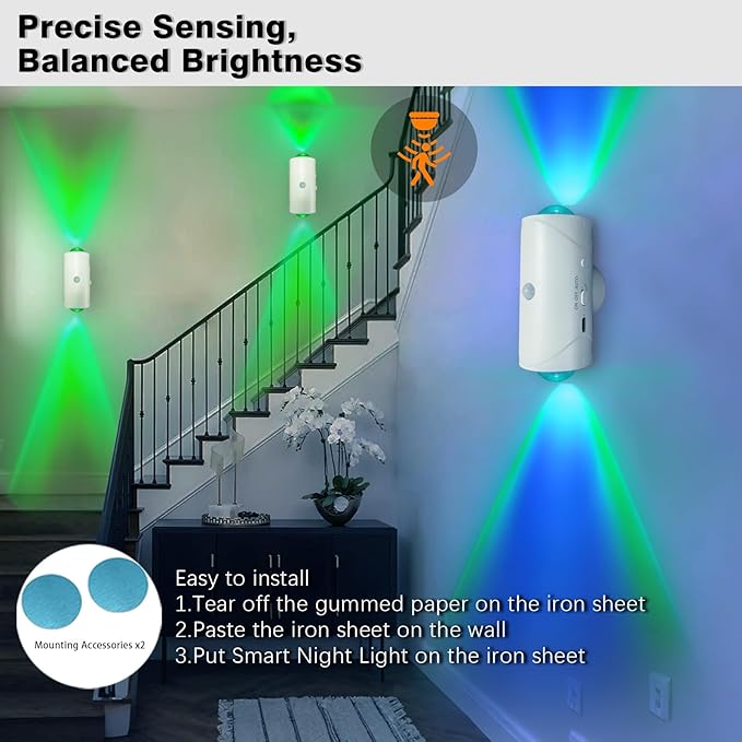 LED Wireless Wall Sconce with 7 Colors Changing, Motion Sensor Light Indoor - Image 4