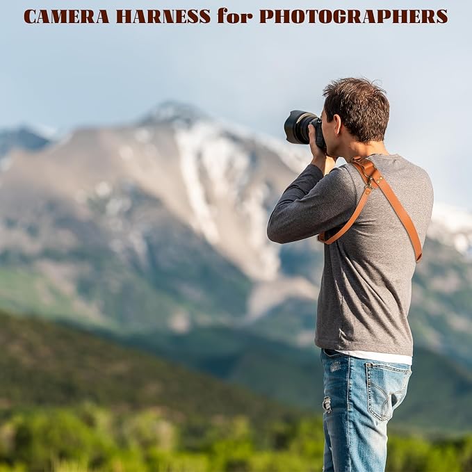 Leather Camera Harness for 1 Camera, Single Camera Strap for Photographers - Image 9