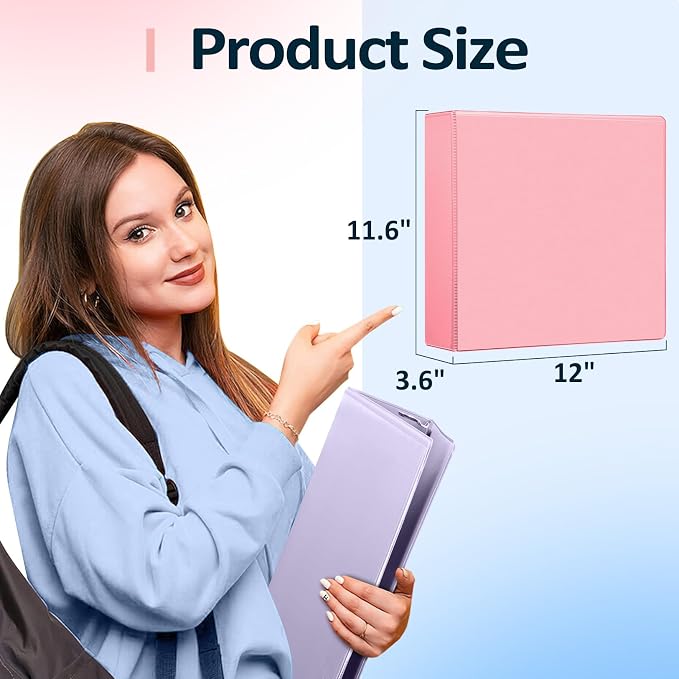 Sooez BinderX Extra Durable 3 Inch 3 Ring Binder, D-Ring Large Binders - Image 6
