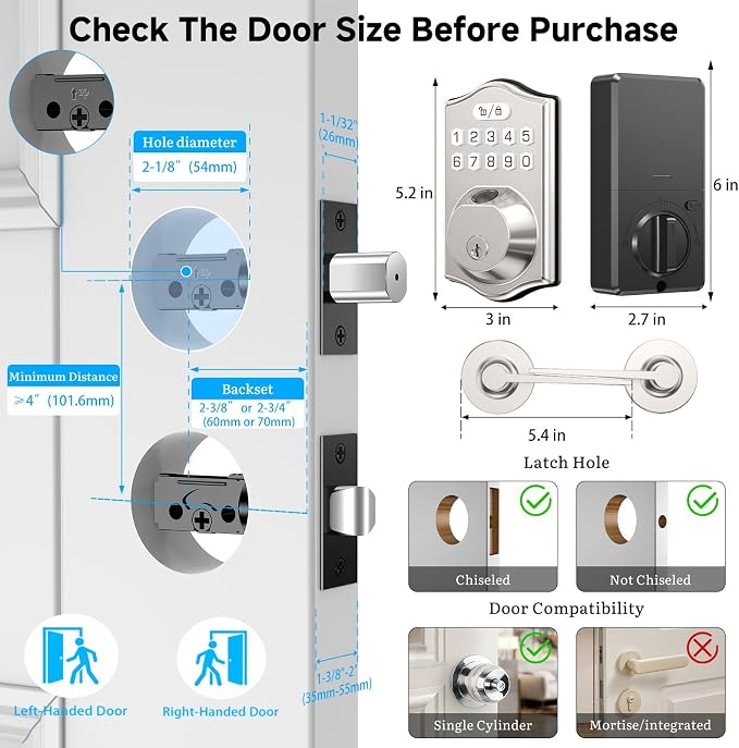 keyless Entry Door Lock deadbolt - Image 6