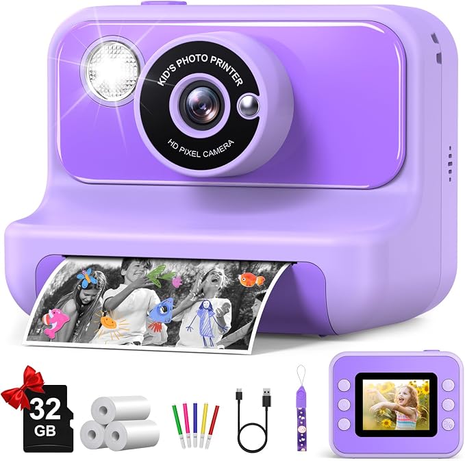 Kids Camera Instant Print, Christmas Birthday Gifts by Gofunly