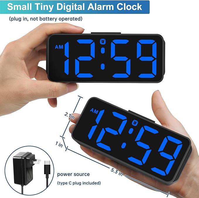 Peakeep Small Digital Alarm Clock Plug in - Image 2