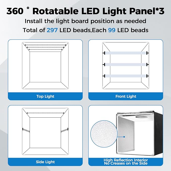 Photo Light Box, Portable 12/16/20/24/32 Inch Photo Studio Light Box, Shooting - Image 4