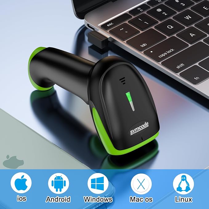 Symcode Wireless Bluetooth Barcode Scanner, 2D 1D QR Code Automatic Fast - Image 7