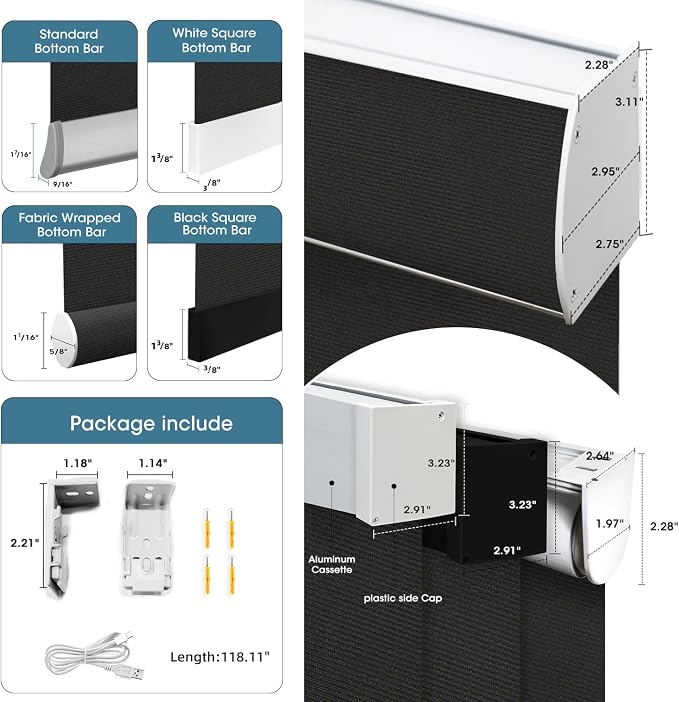 SmartWings Motorized 100% Blackout Shades Blinds, Custom Size, Cordless Window - Image 4