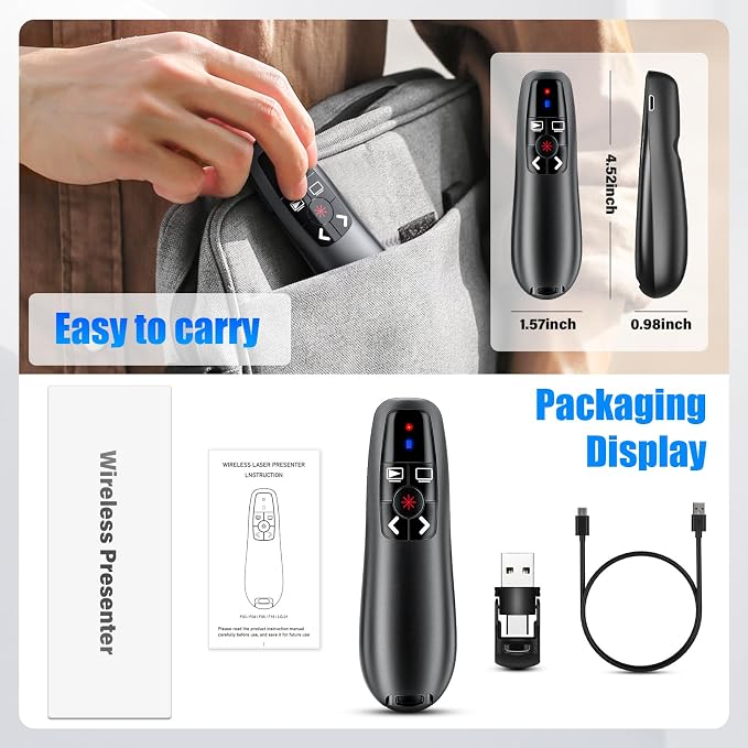 2-in-1 USB Type C Presentation Clicker, Clicker - Image 7