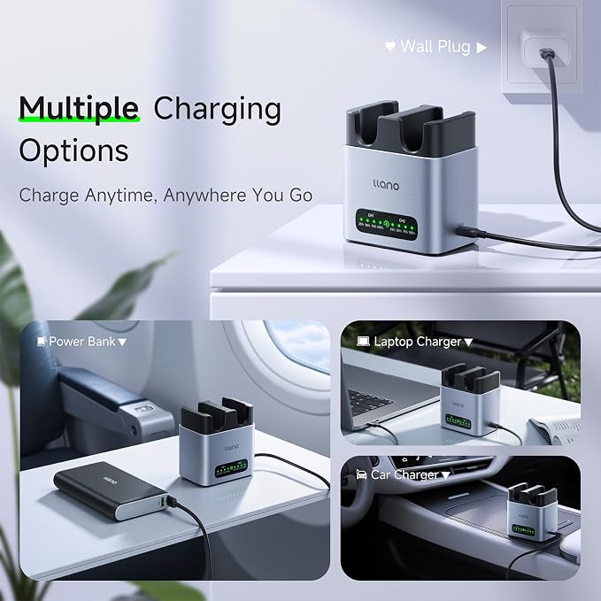 Llano 20W LP-E6P LP-E6NH Battery Charger: Fast Dual Slot - Image 6