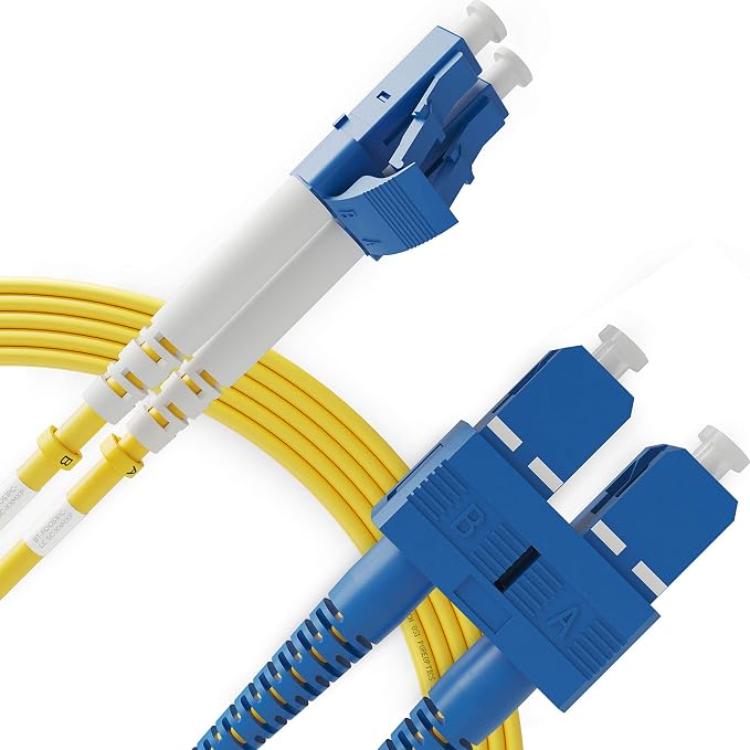 BEYONDTECH 10m LC to SC Fiber Patch Cable – UPC Single-Mode Duplex Fiber Optic by Beyondtech