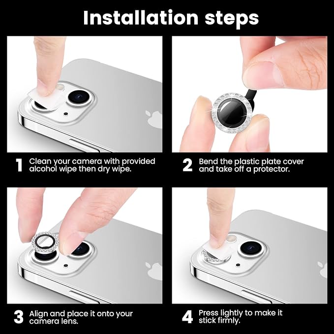Tensea for iPhone 14 / iPhone 14 Plus Camera Lens Protector, 9H Tempered Glass - Image 7
