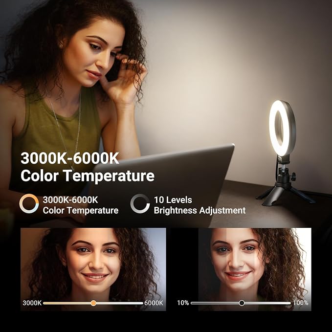 NEEWER Basic 5" Ring Light for Video Conference Lighting, Clip on Light Kit - Image 5