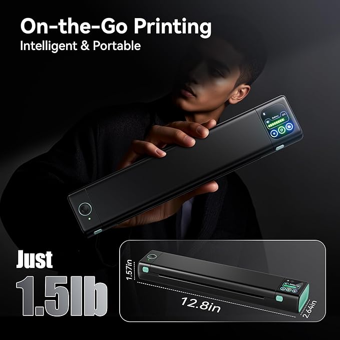 Phomemo Portable Printer with Touchscreen, Upgraded M08D Bluetooth Wireless - Image 6