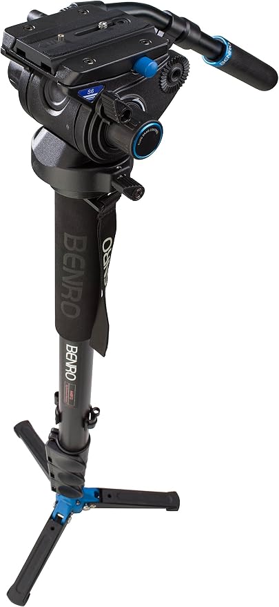 Benro Aluminum Series 4 Monopod w/ 3-Leg Locking Base and S6 Video Head - Image 2