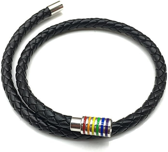 Nanafast Titanium Stainless Steel Rainbow LGBT Pride Bracelet Handmade Braided - Image 4