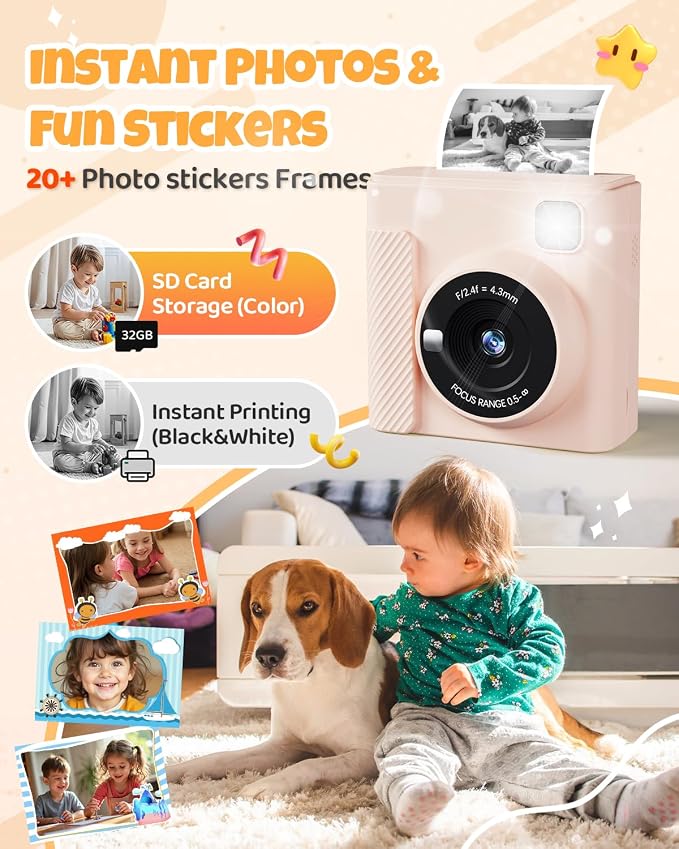 TIATUA Kids Instant Print Camera, Christmas Birthday Gifts - Image 3