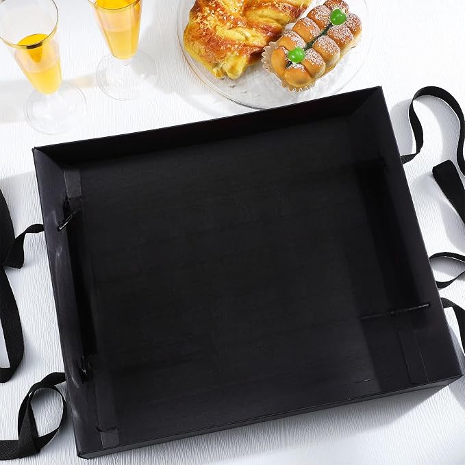 Junkin 2 Pcs Snack Trays with Strap Wearable Party Serving Tray Foldable - Image 7