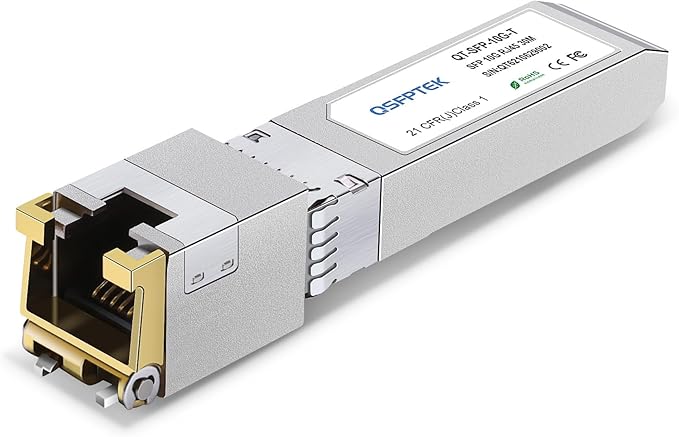 QSFPTEK 10G SFP to RJ45 Module, 10GBASE-T Copper Transceiver, 10gbe Mini-GBIC by QSFPTEK