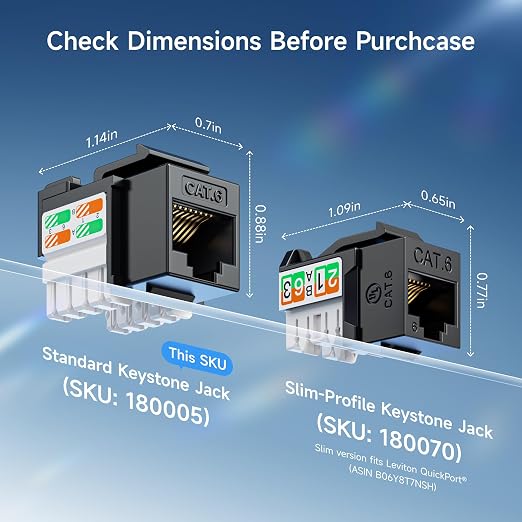 Cable Matters 10-Pack 10Gbps Cat6 Keystone Jacks, RJ45 Keystone Jack, Ethernet - Image 3