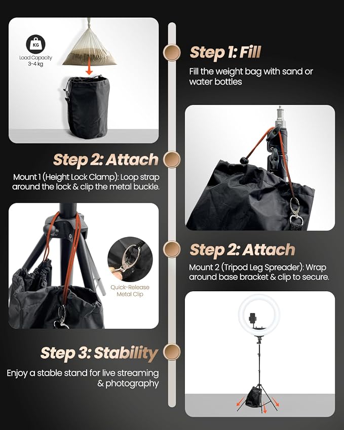 UBeesize 22'' Ring Light with 72'' Stand, 60W Large Ring Light with Phone Holder - Image 7