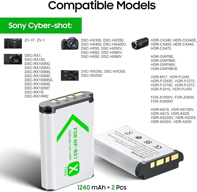 NP-BX1 Battery and Charger Set, Camera Accessories kit - Image 2