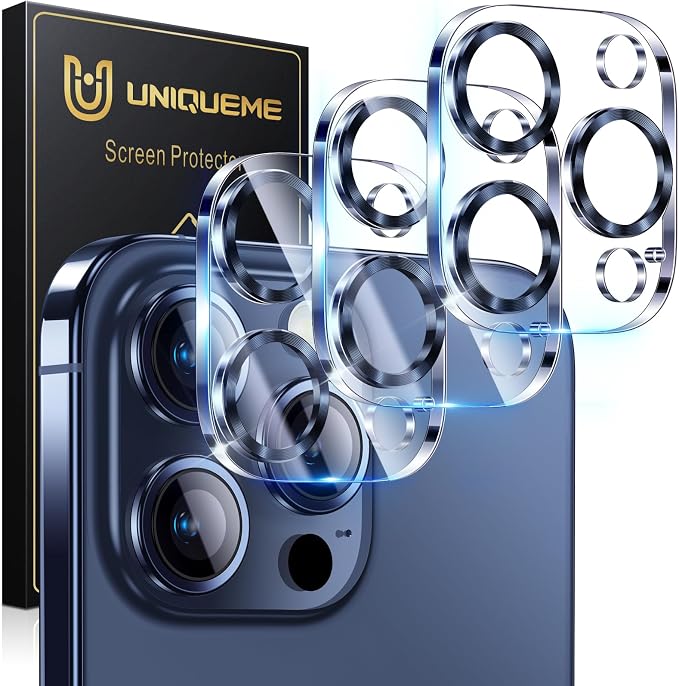 UniqueMe Compatible for 3 Pack iPhone 15 Pro/iPhone 15 Pro Max Camera Lens by UniqueMe