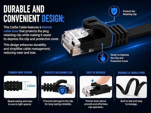 BRENDAZ Cat5e Ethernet Cable, 10ft. Network Patch Cable - Image 5