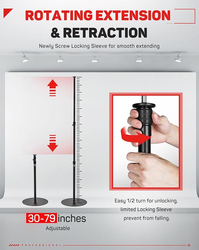IFOOTAGE RB-A400 Round Base Light Stand Monopod, Live Streaming, Payload 22LBS - Image 5