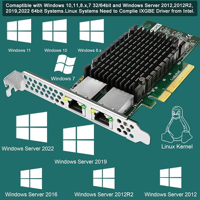 X540T2 Dual 10GbE RJ45 Ports Converged Ethernet Adapter - Image 3