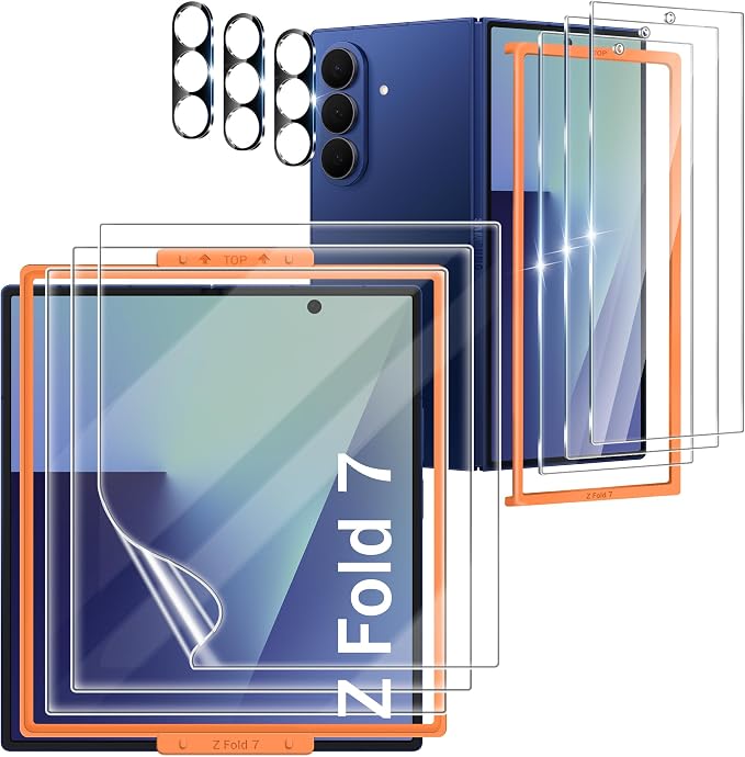 9 Pack for Samsung Galaxy Z Fold 7 Screen Protector, 3 Pac Inside Soft Film + 3 by JavoYion