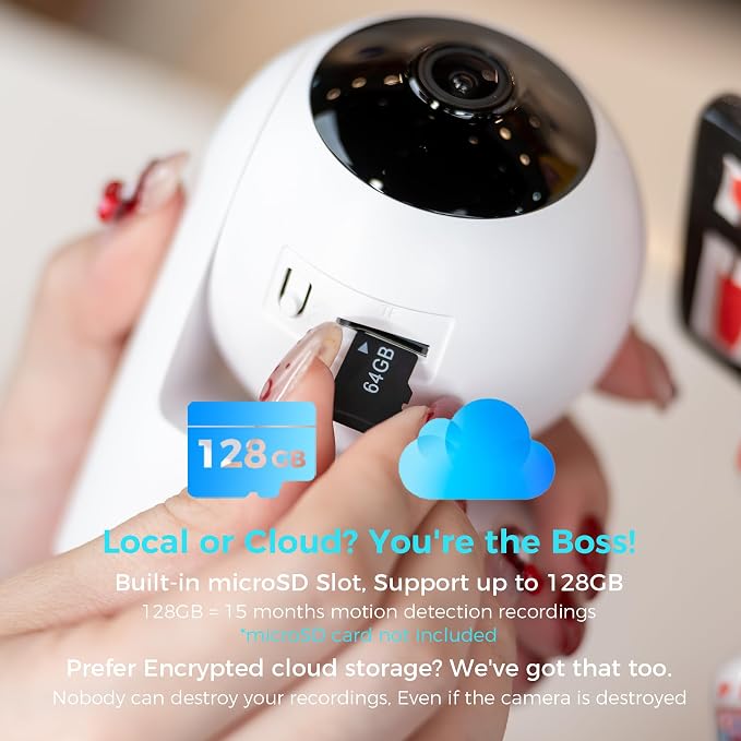 Vicohome 2K Indoor Security Camera, AI Tracking, 24/7 Recording, Pet/Baby - Image 4