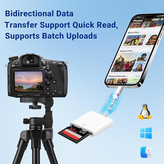 USB C SD Memory Card Reader, Type C Camera Adapter Trail Viewer - Image 3
