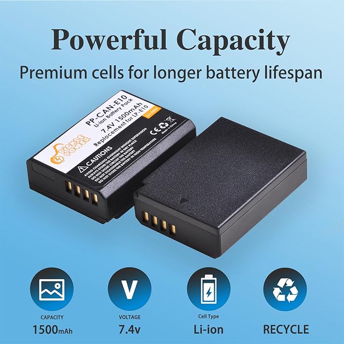 Pickle Power LP-E10 Battery 2-Pack and LED Dual Charger - Image 3