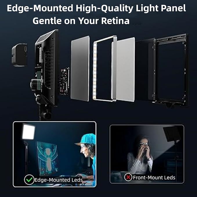 2Pack Streaming Key Light, LED Video Light Dimmable Bi-Color 3200-5600k Video - Image 5