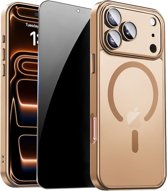 for iPhone 17 Pro Case with Privacy Screen Protector and Camera Protection by ZOZDOKG