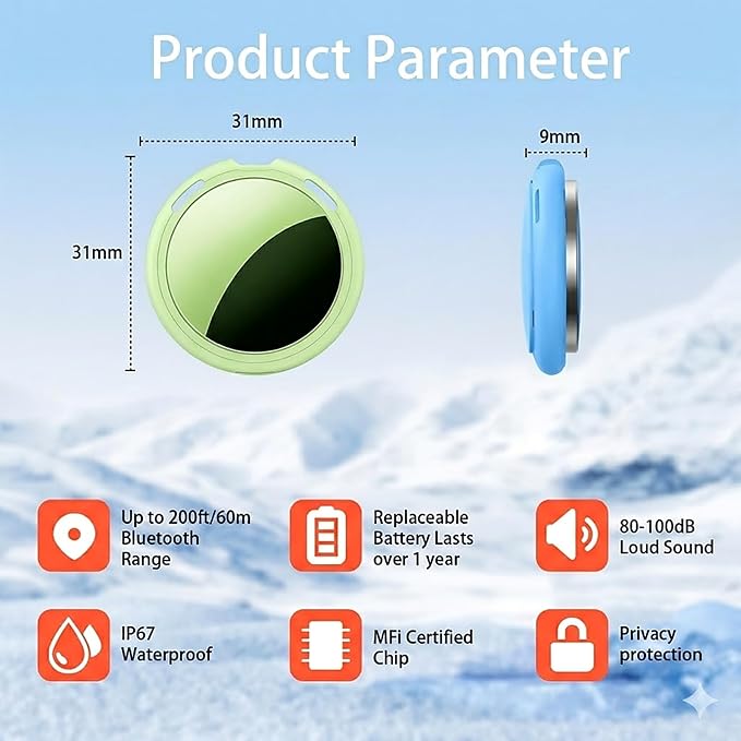2 Pack Tracker Tags Pair with Apple Find My Bluetooth Air Smart Tags Key Finder - Image 7