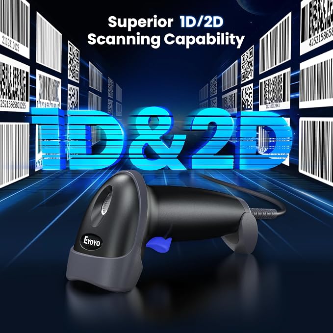 Eyoyo USB 2D Handheld Barcode Scanner, PDF417 Data Matrix Bar Code Reader - Image 6