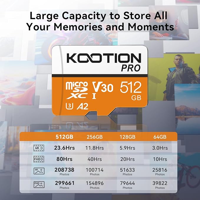 KOOTION 512GB Micro SD Card Up to 170MB/s, microSDXC UHS-I Memory Card - Image 7