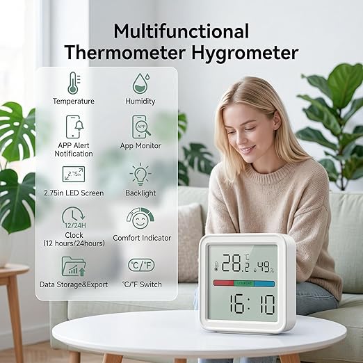 eMylo WiFi Thermometer Hygrometer, Smart Temperature Humidity Sensor - Image 2