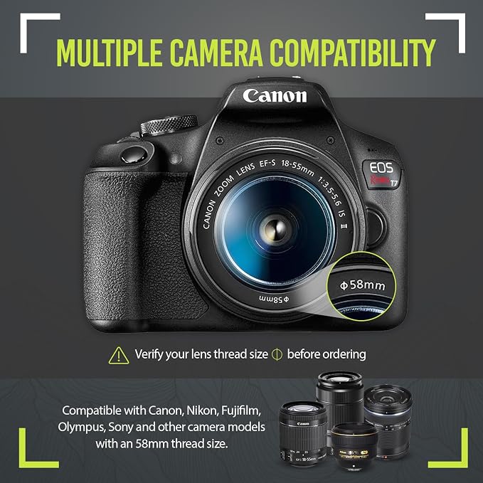 Ultra Deluxe Lens Kit for Canon Rebel T3, EOS 80D, EOS 77D Cameras - Image 8