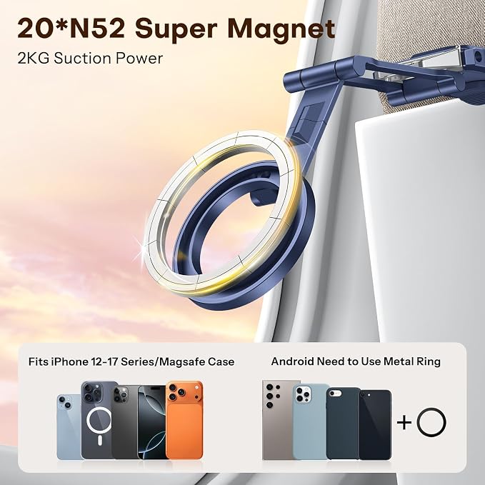 OMOTON TP02 360°Rotating for MagSafe Tripod Mount, Adjustable Aluminum Magnetic - Image 2