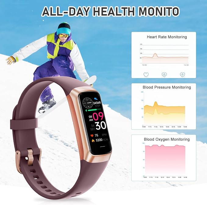 Fitness Tracker with 24/7Heart Rate, Blood Pressure, Sleep Tracking, Activity - Image 2
