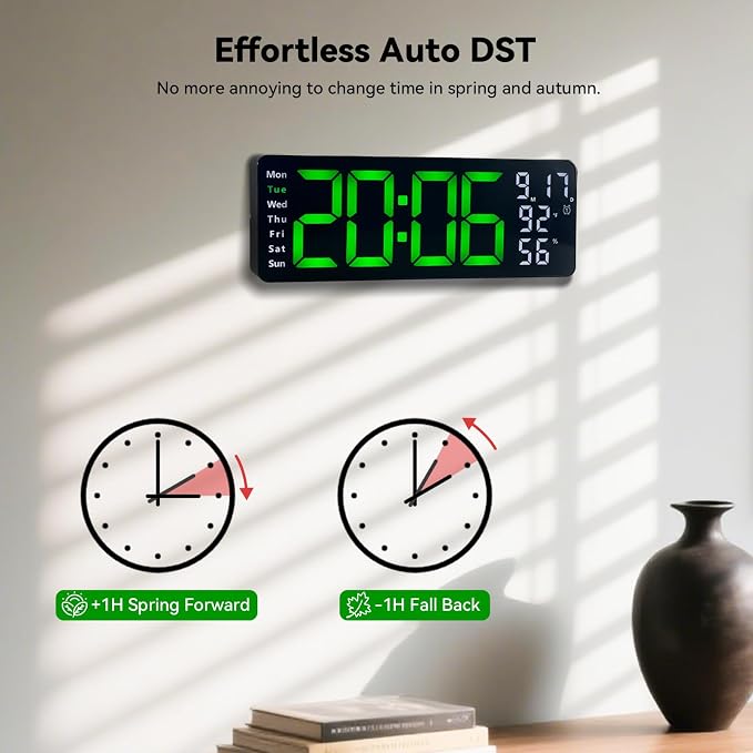 Digital Wall Clock Large Display, 17.3" Digital Clock - Image 5