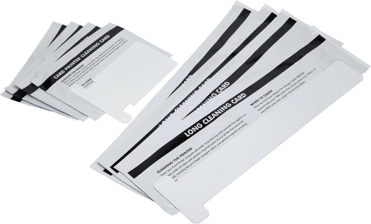 Repair Cleaning Kits for ZXP Series 1 and 3 ID Card Printer - Pack of 4 Short and 4 Long T Cards