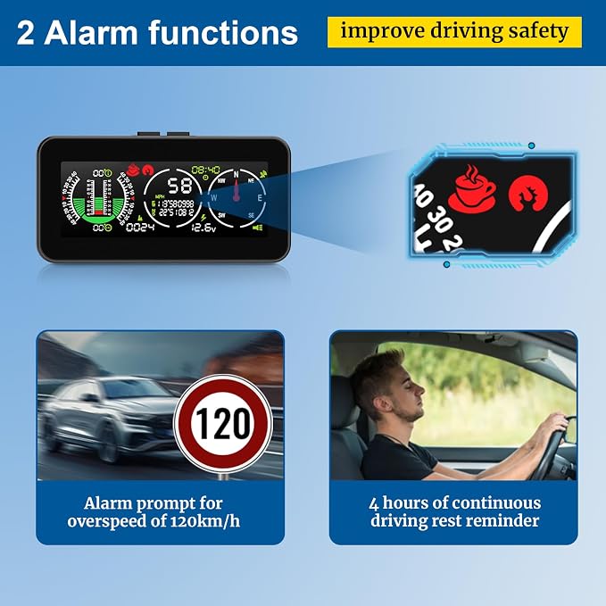 Car Inclinometer for Off-Road Driving, GPS Speedometer MPH KMH - Image 6