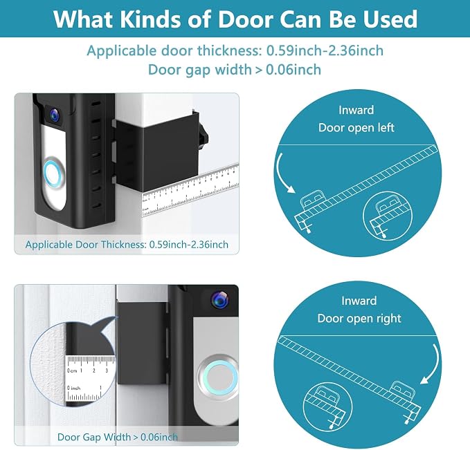 KIMILAR 2024 Upgrade Anti-Theft Video Doorbell Mount, Not Block Doorbell Motion - Image 3