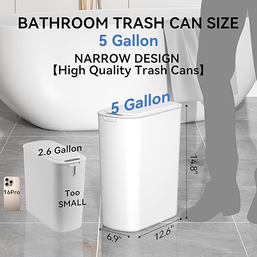 FRESHLIX Automatic Motion Sensor Bathroom Trash Can - Image 2