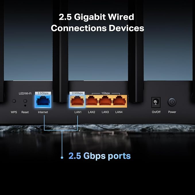 TP-Link BE6500 Dual-Band WiFi 7 Router – Dual 2.5Gbps Ports, USB 3.0, Covers up - Image 5