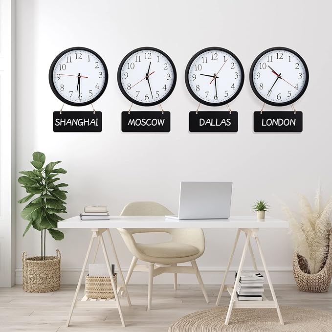 Silent Wall Clocks with Chalkboards and Marker, Battery Operated Round Multi - Image 6