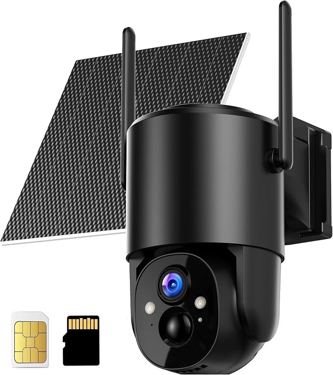 4G LTE Cellular Security Camera: No WiFi Security Camera Outdoor Solar Built-in by Unknown